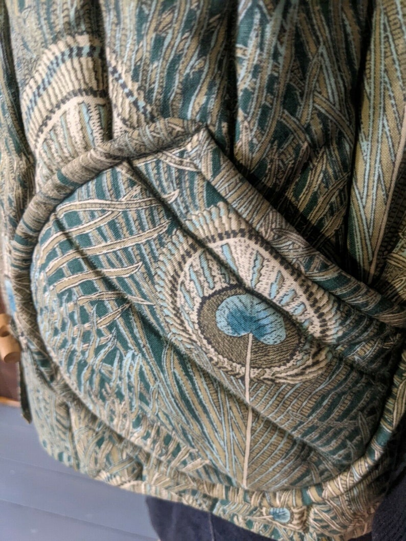 Vintage Liberty Hera Peacock Quilted Cotton Waistcoat Gilet Vest Jacket Small UK 8 10 EU 36 38 US 4 6