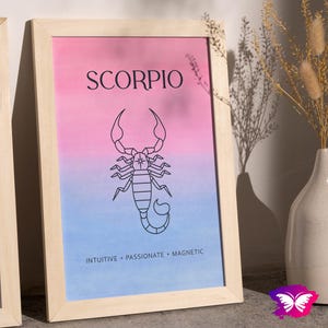 Scorpio Printable wall art, Scorpio Gifts, Scorpio baby room Decor, Zodiac Gifts, Scorpio Birthday Gift, Astrology print, digital download