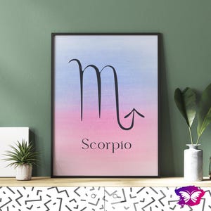 Scorpio Printable wall art, Scorpio Gifts, Scorpio baby room Decor, Zodiac Gifts, Scorpio Birthday Gift, Astrology print, digital download