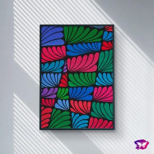 Printable Wall Art | Digital Download | Maximalist Abstract Wall Art | Colorful Wall Art | Zentangle Print Wall Art | Above Bed Decor