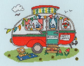 Bothy Threads Sew Dinky Caravan Counted Cross Stitch Kit - 20 x 15cm