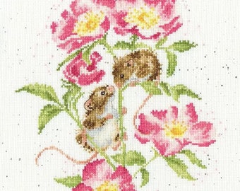 Kit Point De Croix "Poule Curieuse" Hannah Dale - Toile Aïda 14 Fils - Motif 26x26 Cm - Coton Ombré - Bothy Threads - 2