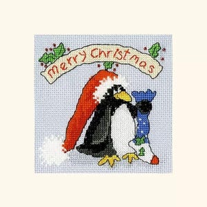Cartão de Natal Bothy Threads - PPP Please Santa Kit de ponto cruz contado por Margaret Sherry 10 cm por 10 cm XMAS33
