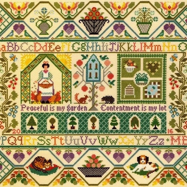 Bothy Threads Peaceful Garden Counted Cross Stitch Kit de Moira Blackburn - 51cm x 34cm