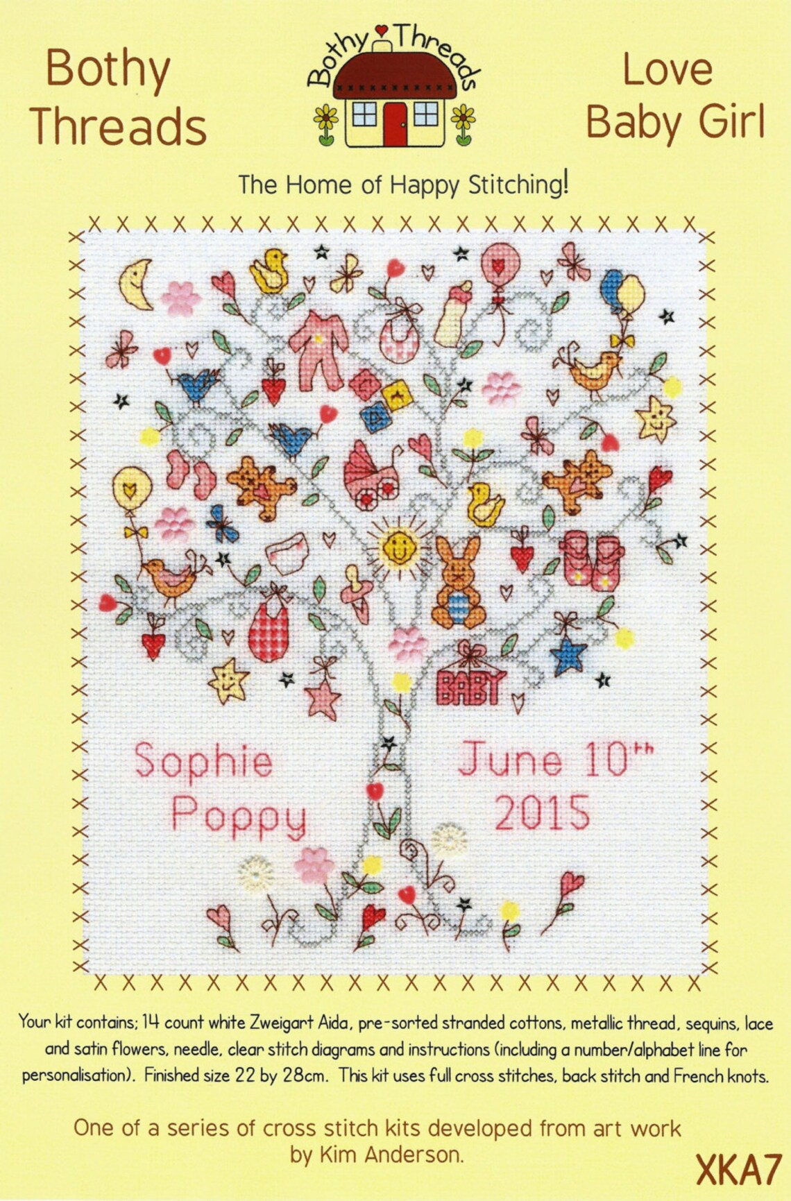 Bothy Threads Love Baby Girl Tree Kim Anderson Cross Stitch Etsy