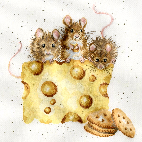 Bothy Threads Crackers About Cheese von Hannah Dale Wrendale Maus Mäuse Kreuzstich Kit XHD53