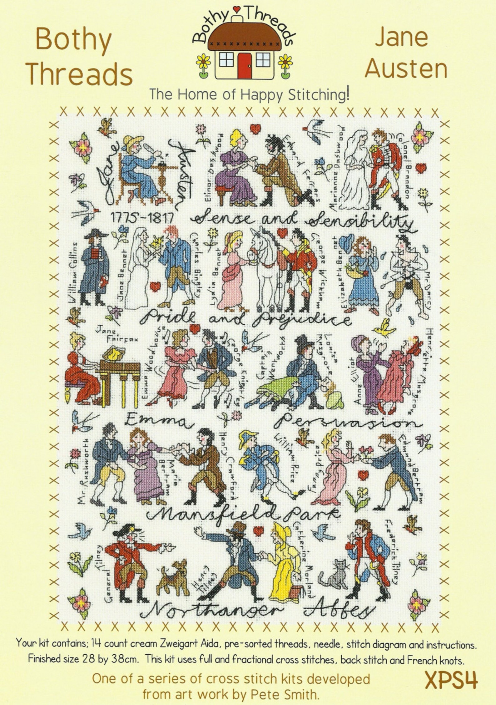 Bothy Threads Jane Austen Book Characters Counted Cross Stitch Etsy