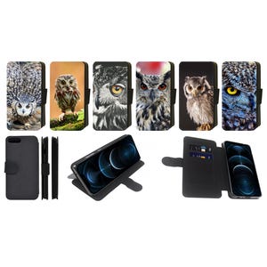 Owl Flip Phone Wallet Case/cover: Nature Bird Design for iPhone, Google, Galaxy