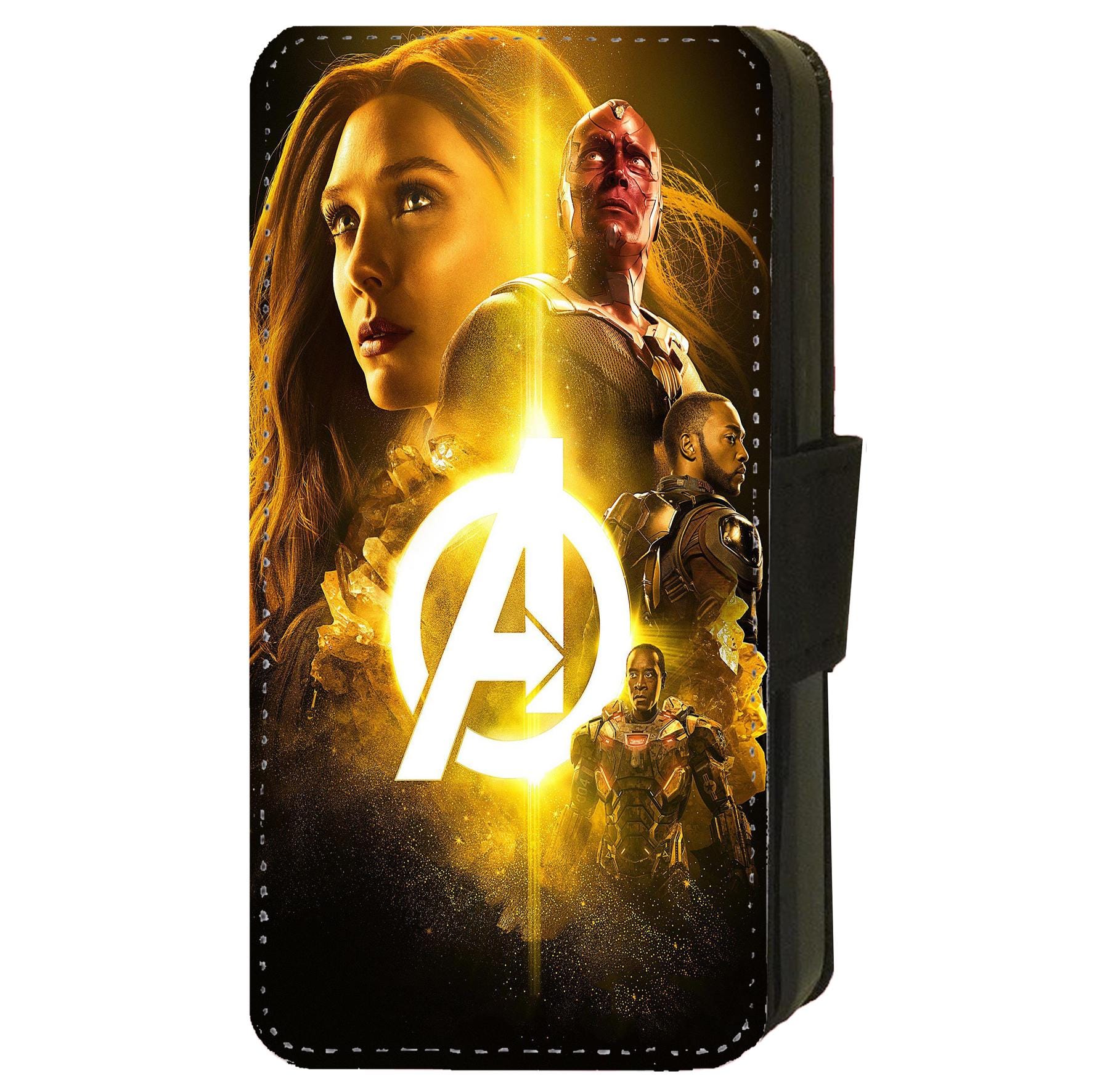 Iron Man Captain America Superheroes Avengers Housse de protection pour téléphone à rabat/portefeuille pour iPhone, Pixel, Galaxy CADEAU - France