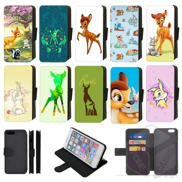 Bambi Deer Thumper Disney Inspired Flip Phone Case Wallet compatible with Apple iPhone, Google Pixel, Samsung Galaxy (S1)