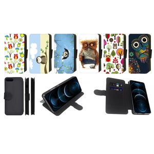 Owl Cute Bird Nature Flip Phone Case Wallet compatible with Apple iPhone, Google Pixel, Samsung Galaxy (Set 1)