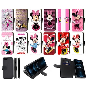 Minnie Mouse Disney Inspired Flip Phone Case Wallet compatible with Apple iPhone, Google Pixel, Samsung Galaxy (S2)