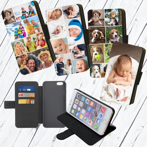 Personalised Personalized Samsung Galaxy Custom Photo Flip Phone Case Gift S7 Edge, S8, S9, S10, S20, S21, S22, S23, S24 Plus A24 4G A25