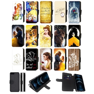 Étui pour téléphone à rabat/portefeuille inspiré de Disney La Belle et la Bête pour Apple iPhone, Google Pixel et Samsung Galaxy (S1)