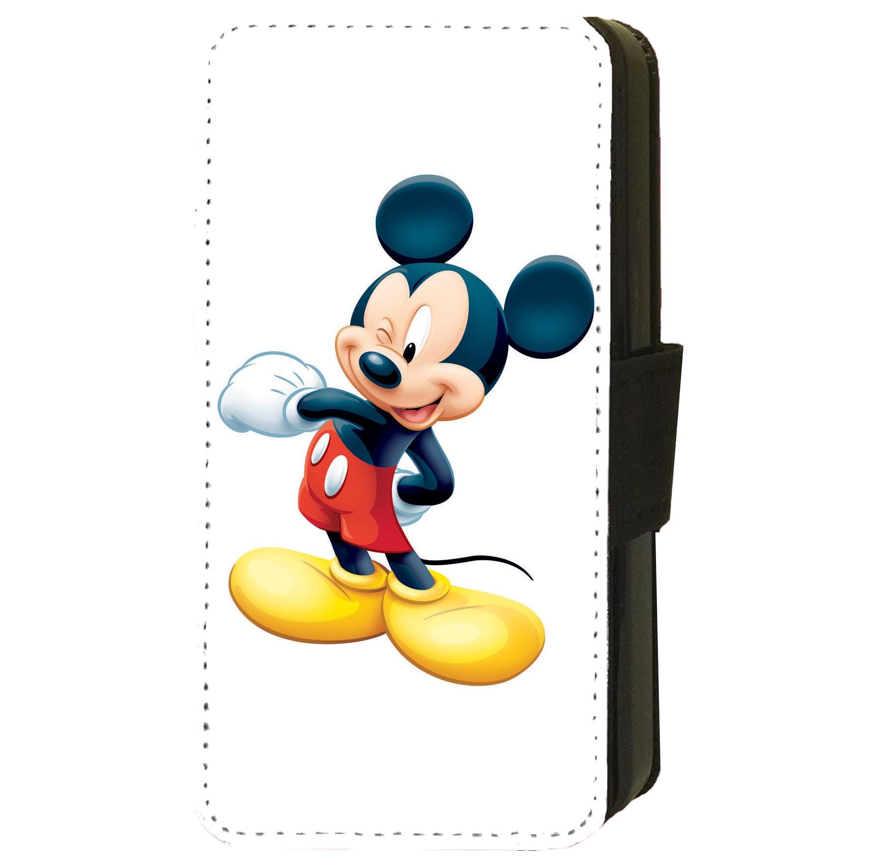 ミッキーマウス ディズニー風フリップウォレット スマホケースカバー