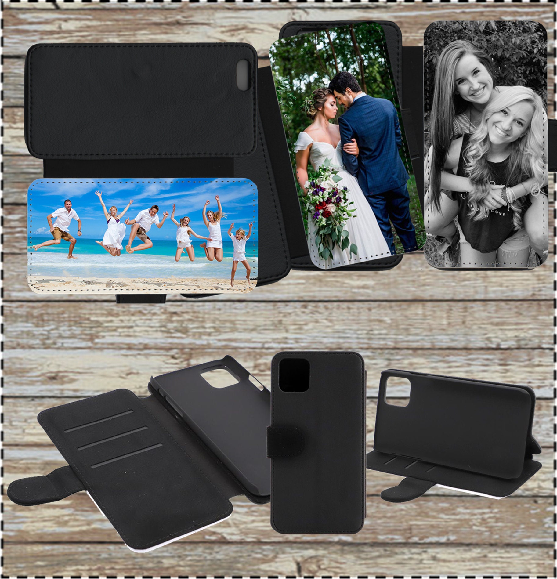 PESRONALISED Leather Flip CUSTOM PHOTO PICTURE PHONE CASE COVER for iPhone 6  6s 