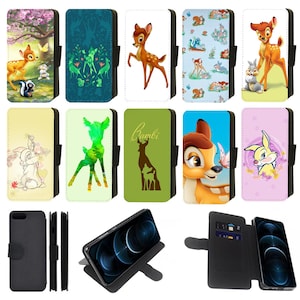 Bambi Deer Thumper Disney-geïnspireerde flip-telefoonhoes portemonnee compatibel met Apple iPhone, Google Pixel, Samsung Galaxy (S1)