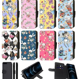 Funda para teléfono con tapa con estampado caprichoso de Alicia en el país de las maravillas compatible con Apple iPhone, Google Pixel, Samsung Galaxy (S1