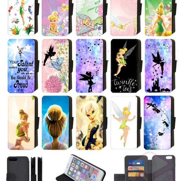 Tinkerbell Fairy Disney Inspired Flip/Wallet Phone Case for all Apple iPhone, Google Pixel, Samsung Galaxy  (S2)