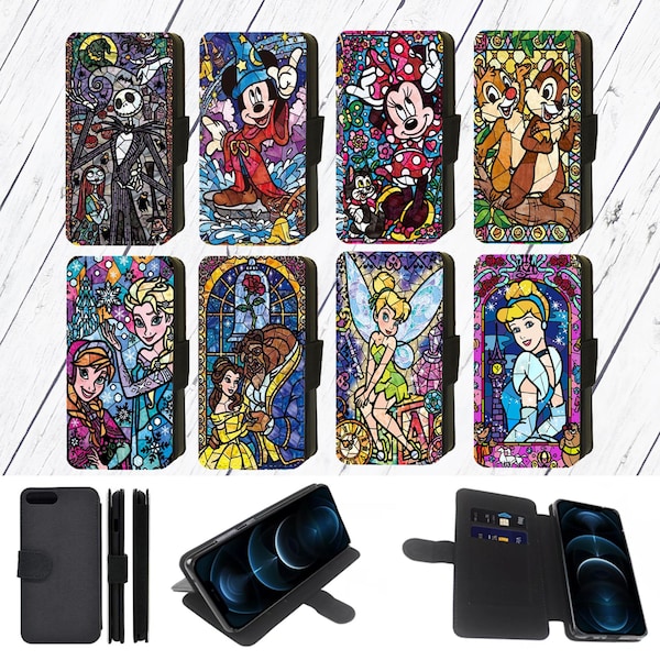 Printed Mosaic Stained Glass Flip/Wallet Phone Case Cover for iPhone, Pixel, Galaxy (S1