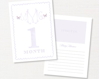 Watercolor Baby Milestone Cards, Monthly Milestones, Butterfly Baby Milestone Marker