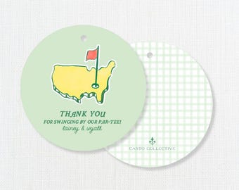 Masters Inspired Gift Tags, Golf Party Favors