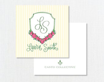 Azalea Crest Enclosure Cards, Spring Gift Tags, Masters Inspired Crest, Mother's Day Gift