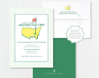 Masters Inspired Birthday Invitation, Golf Party Invite