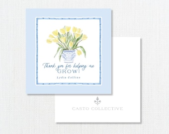 Thank You for Helping Me Grow Gift, Personalized Gifts, Teacher Gifts, Spring Gift Tag