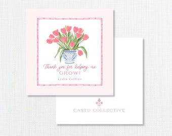 Thank You for Helping Me Grow Gift, Personalized Gifts, Teacher Gifts, Spring Gift Tag