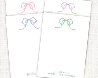 Elegant Bow Notepad, Personalized Gifts, Mothers Day Gifts,