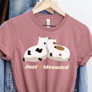 Just Meowied T-Shirt, Meowied Shirt, Bride Shirt Cat, I&#39;m Meowied, Cat Bride Veil T-Shirt, Im Getting Meowied, Cat Bride Shirt, Cat Wedding
