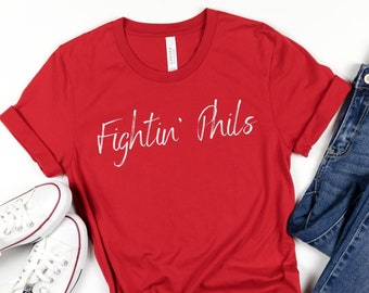 Fightin' Phils T-Shirt, Philadelphia Phillies T-Shirt, Phillies T-shirt, Womens Phillies Shirt, Philly Vintage Shirt, Phillies T-shirt