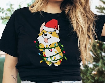 Regalo Corgi de Navidad, Camisa Corgi Para Niñas, Camiseta de Navidad Corgi, Camisa Corgi Para Niñas, Camisetas Corgi Para Mujeres, Corgi Lover Shirt