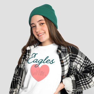 Eagles Fan Gift Camiseta de fútbol para niñas Eagles Camiseta juvenil Eagles Lover Eagles Fan Camiseta Regalo para Eagles Fan Women Game Day Camiseta Fútbol