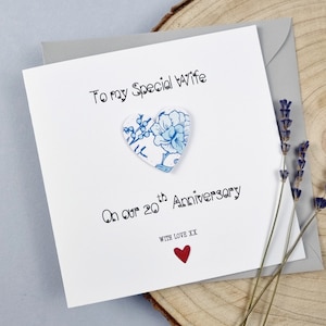 Carte 20e anniversaire de mariage en Chine, cadeau traditionnel fait main, mariage personnalisé de 20 ans, femme mari, couple lui, souvenir 3D de la Chine