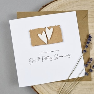 9th anniversary card NATURAL CLAY gift 9 years marriage POTTERY Keepsake Personalised Wife Husband Couple Traditional present Handmade