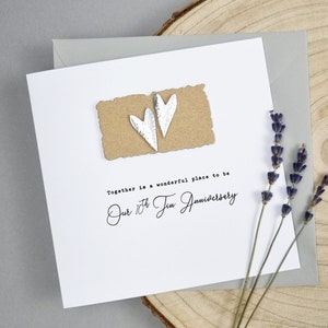 Carte 10e anniversaire en étain, cadeau de mariage 10e en aluminium fait main, 10 ans de mariage personnalisé femme mari lui couple, étain souvenir