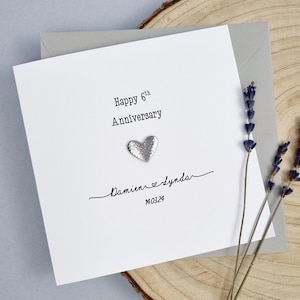 Joyeux 6e anniversaire de mariage Carte en fer pour femme, mari, couple, lui et elle, cadeau personnalisé de 6 ans de mariage, souvenir fait main I #2