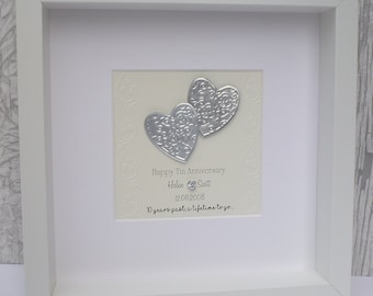 10th Anniversary Gift Wedding Tin 11th Steel Personalised Frame