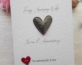 6th Anniversary Card Etsy