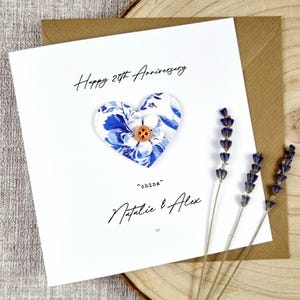 Superbe carte d'anniversaire de 20 ans en Chine, cadeau d'anniversaire de mariage fait main, mariage personnalisé de 20 ans, mari, femme, couple, lui, souvenir