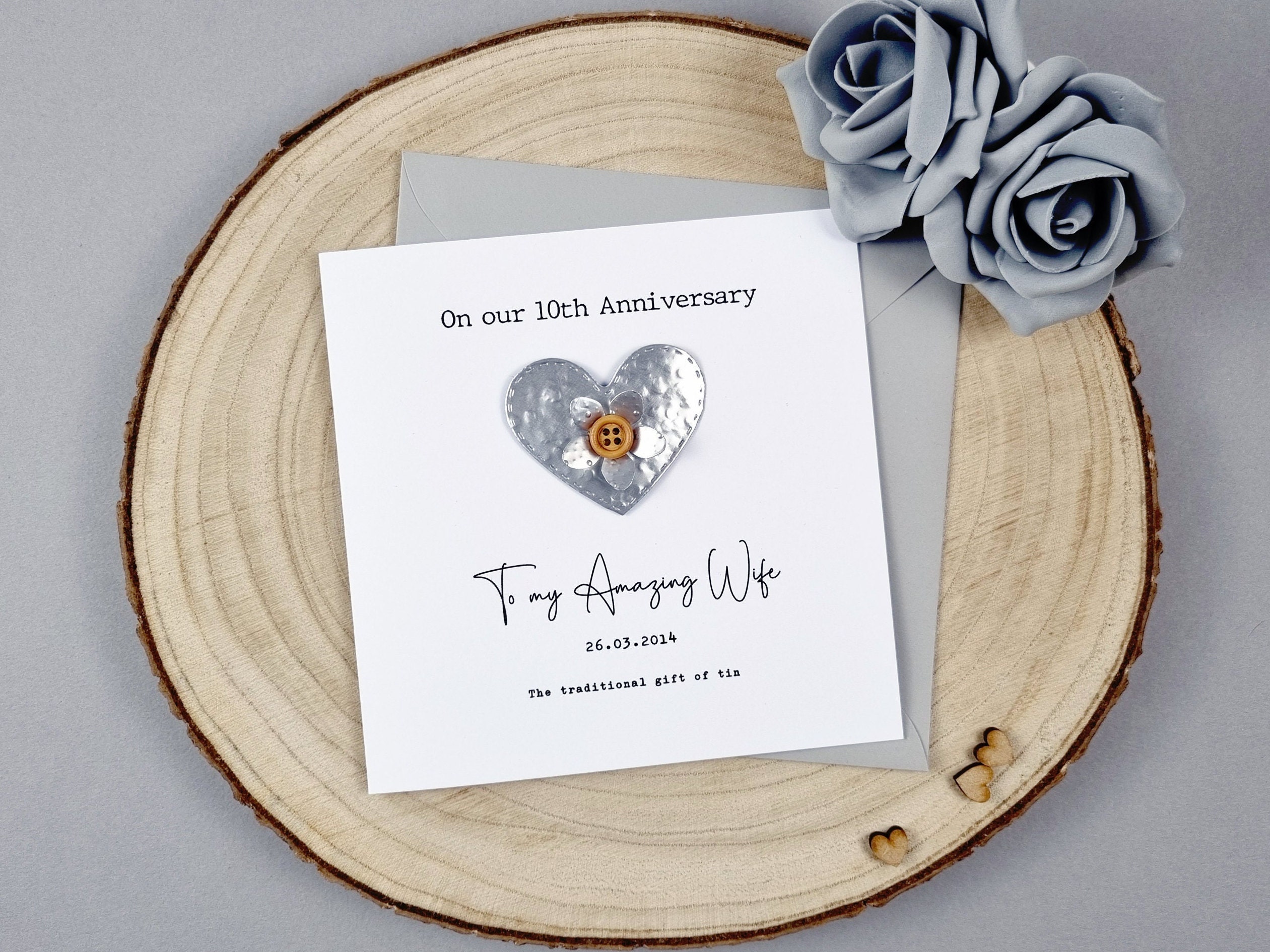 10th Anniversary Card TIN Anniversary Tin Wedding Anniversary Gift ...