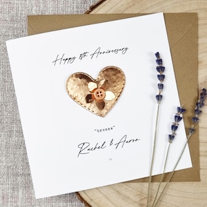 Superbe carte BRONZE 8e 19e anniversaire 19e anniversaire de mariage cadeau fait main personnalisé 8 ans mariage mari femme couple lui elle