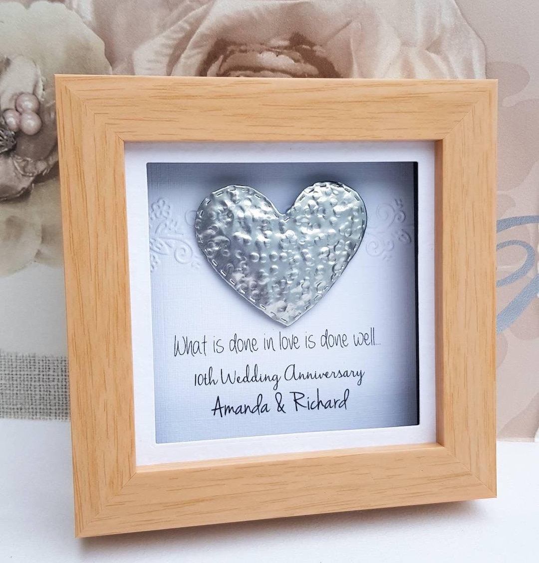 Tin Anniversary Gift 10th Wedding Anniversary 10th Tin Gift