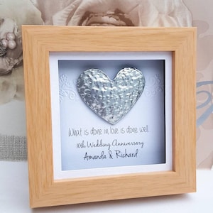 Cadeau d'anniversaire en étain pour 10 ans de mariage Cadeau en étain pour 10 ans personnalisé Cadre pour 10 ans de mariage en étain Cadeau d'anniversaire en étain pour 10 ans de mariage