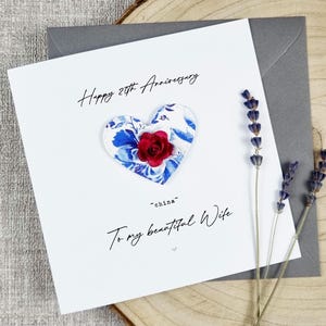Superbe carte de 20 ans en Chine, cadeau d'anniversaire de mariage fait main, mariage personnalisé de 20 ans, mari, femme, couple, lui, souvenir