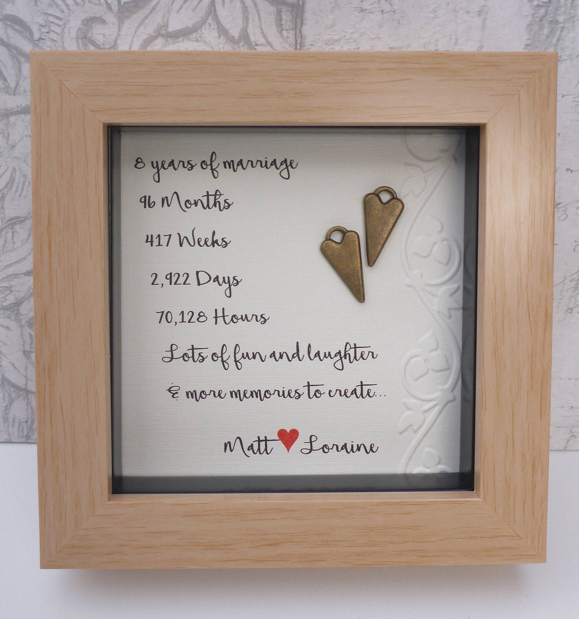 8th wedding anniversary gift 8th bronze anniversary bronze