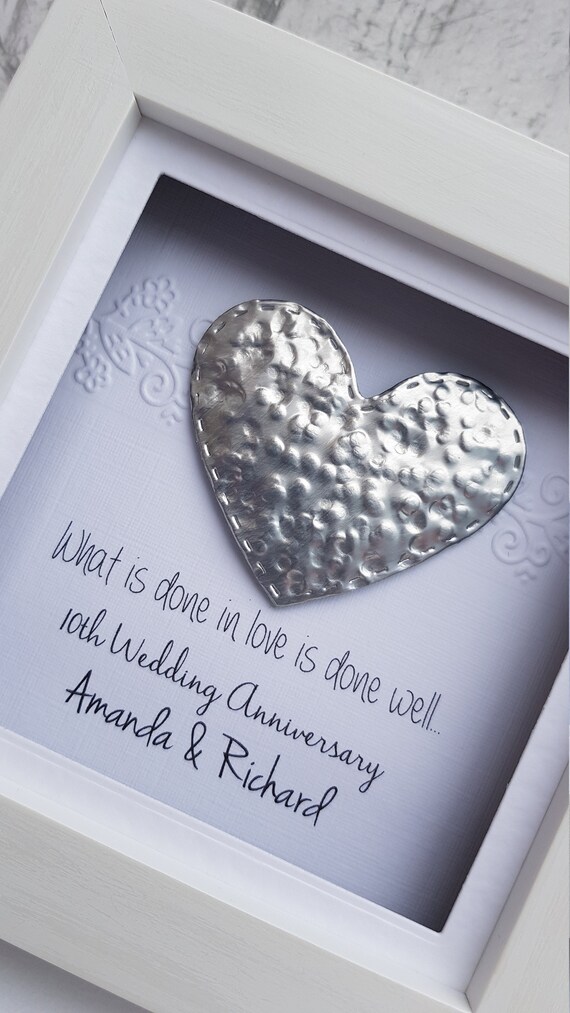 Personalised Handmade 11th Steel Wedding Anniversary Card Husband Wife Couple