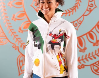 Womens Hoodie Voltron Vintage Print